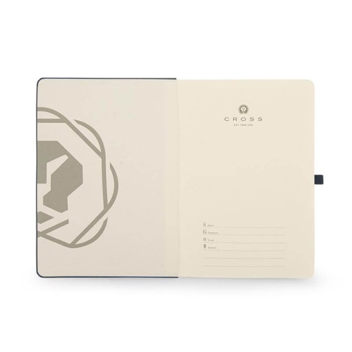  CROSS HARDCOVER A5 NOTEBOOK + PEN + LEATHER CARD HOLDER  - BLACK
