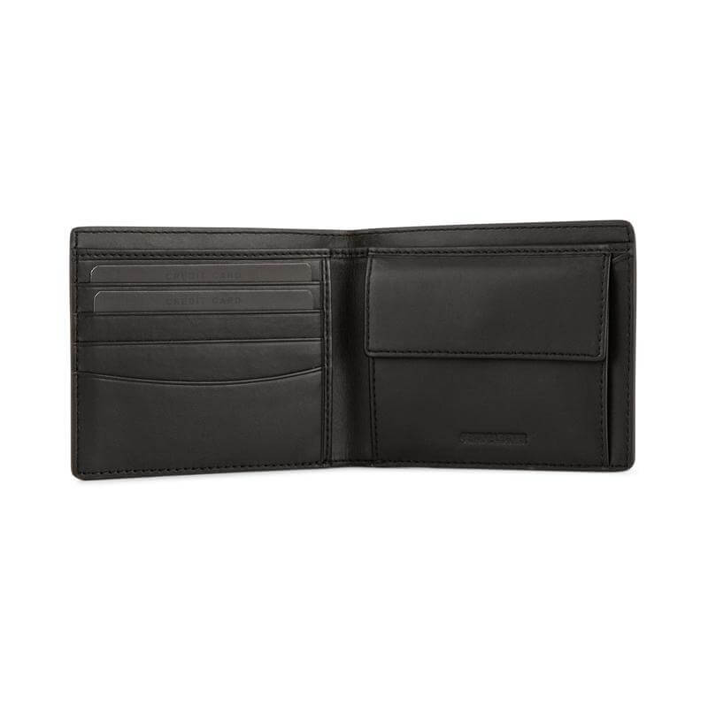 CROSS HARDCOVER A5 NOTEBOOK + PEN + BI-FOLD WALLET WITH 4 CARD SLOTS + COIN POCKET - BLACK